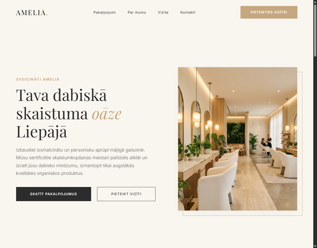 Skaistumkopšanas salons AMELIA - Salon template