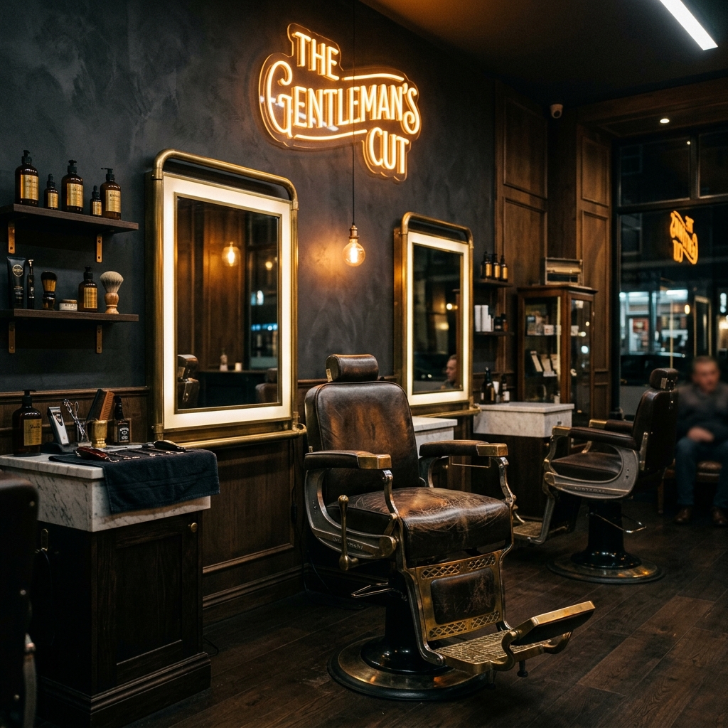 Premium Barbershop Interior Background
